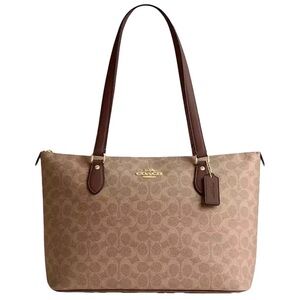 Coach Signature Brown and Tan Tote